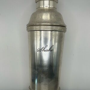 c. 1930 Chrome “Shake” Inscribed Cocktail Shaker